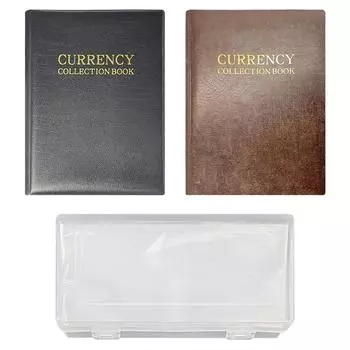 Кожаные банкноты Мировая коллекция валют Альбом Альбом Коллекция Карманы Коллекционирование денег коричневый