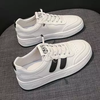Кожаные белые туфли, женская обувь, весенние новые туфли на плоской подошве с мягкой подошвой, повседневные кроссовки, женская обувь для сёрфинга 35