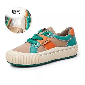 Кожаные белые туфли женские 2025 весна новые туфли на толстой подошве женская универсальная повседневная обувь женская обувь в стиле ретро знаменитая женская обувь 35