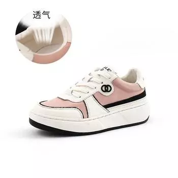 Кожаные белые туфли женские 2025 весна новые повседневные туфли-лодочки женские на плоской подошве женские универсальные спортивная мода женская обувь 35