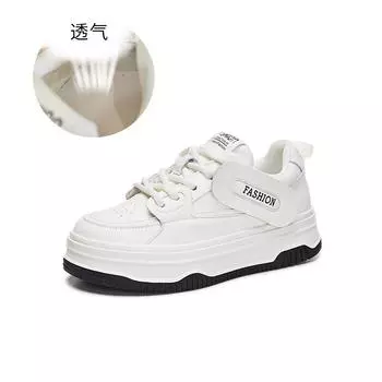 Кожаные белые туфли женские 2025 весна новые повседневные универсальные туфли для серфинга на платформе спортивные туфли для серфинга с круглым носком низкие женские туфли 35
