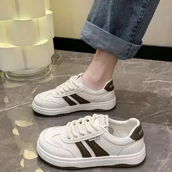 Кожаные белые туфли женские летние новые универсальные туфли для скейтбординга на плоской подошве тонкие дышащие повседневные кроссовки-лодочки 35