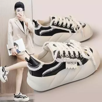 Кожаные белые туфли. Женские новые спортивные повседневные туфли на платформе на платформе. 35