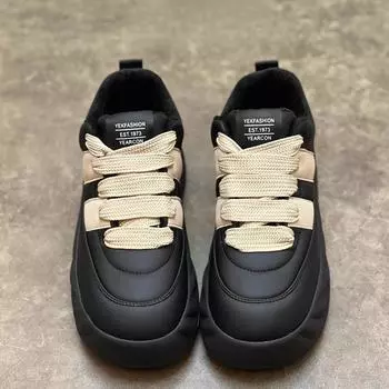 Кожаные белые туфли Женские туфли Бархатные теплые хлопковые туфли Осень-зима Новые кроссовки на платформе Повседневные кроссовки Bread Shoes 38