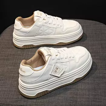 Кожаные белые туфли женские туфли с флисовой подкладкой новые весенние туфли на толстой подошве повседневные кроссовки D Lites женские 35