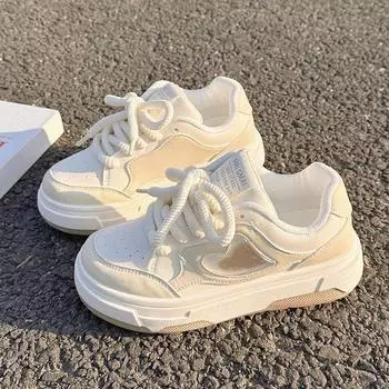 Кожаные белые туфли женские, весенние, новые, женские, на платформе, удобные, простые, повседневные, универсальные, подходящие по цвету, женские туфли 35 розовый