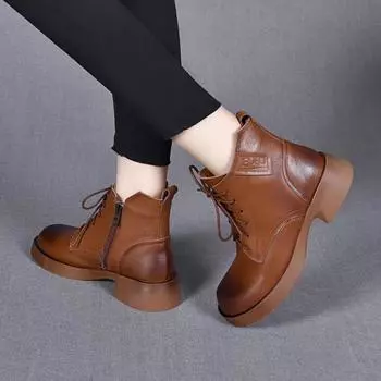 Кожаные ботинки Ботинки Martin Ботинки на плоской подошве Короткие ботинки Байкерские ботинки 35 чёрный