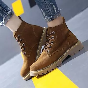 Кожаные ботинки Martin Ботинки Tooling Модные женские ботинки Короткие матовые ботинки Женская обувь в стиле ретро Водонепроницаемые мужские ботинки Locomotive Ботинки для активного отдыха на природе 35 коричневый