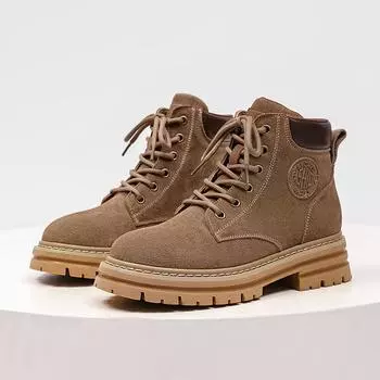 Кожаные ботинки Martin, модные ботинки для пар, ботинки со шнуровкой из ревеня, мужские рабочие ботинки, короткие ботинки, женские ботинки Female 34 хаки