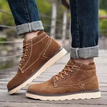 Кожаные ботинки Martin Мужские ботинки Ботинки Tooling Ботинки Retro Desert Ботинки Short Boots Британские локомотивные ботинки Водонепроницаемые женские ботинки для активного отдыха 35 жёлтый