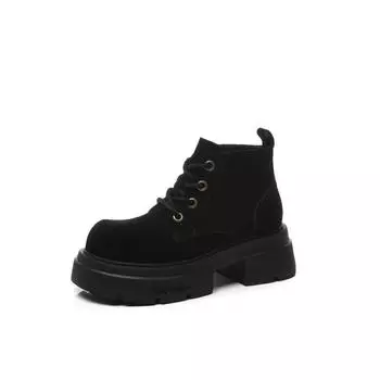 Кожаные ботинки Мартин на пенной подошве для женской осени и зимы, новые бархатные теплые универсальные ретро ботинки на платформе, короткие ботинки для женщин 34