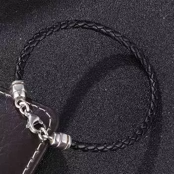 Кожаные браслеты с застежкой-лобстером, женские браслеты, ювелирные изделия 2021 BB1095 165mm чёрный