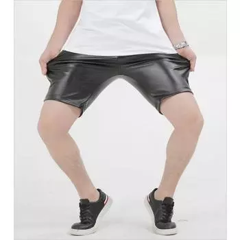Кожаные брюки большого размера, мужские мотоциклетные шорты, новые летние модные цветные эластичные тонкие брюки из искусственной кожи, водонепроницаемые мужские шорты 34 синий