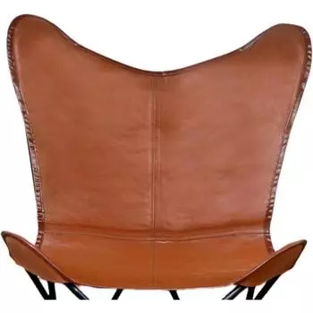 Кожаные чехлы для кресла-бабочки, Однотонные кожаные и маслостойкие эластичные чехлы-накидки для обеденного стула, Цвет загара, Только чехол для кресла для гостиной 36 x 29 x 23 in