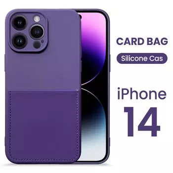 Кожаные чехлы-кошельки для Iphone 14, 13, 12, 11 Pro Max Mini, чехол для Iphone 7, 8 Plus X Xs Max XR, жидкий силиконовый чехол с держателем для карт, чехол Funda
