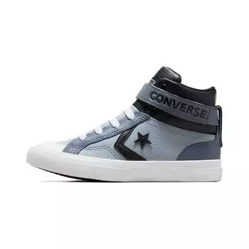 Кожаные детские кроссовки Converse Pro Blaze с ремешком High PS Heirloom, серебристые, синие, черные, белые, A05519C 29