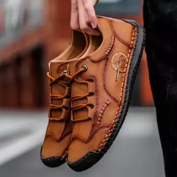 Кожаные дизайнерские мужские трендовые повседневные туфли дышащая мужская нескользящая обувь обувь для гольфа легкие мужские мокасины авеню торговая обувь 42 красный