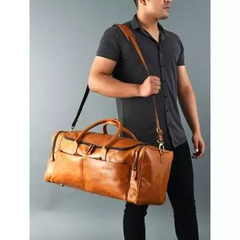Кожаные дорожные сумки для мужчин и женщин, 24-дюймовые дорожные сумки из натуральной кожи 24 x 10 x 10 in коричневый