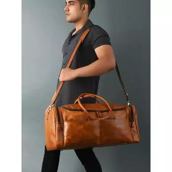 Кожаные дорожные сумки для мужчин и женщин, 24-дюймовые дорожные сумки из натуральной кожи 24 x 10 x 10 in коричневый