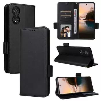 Кожаные флип-чехлы для TCL 40 NxtPaper 4G PU чехол для телефона полная защита корпуса противоударный чехол for TCL 40 NxtPaper 4G чёрный