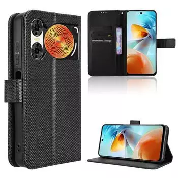 Кожаные флип-чехлы для ZTE nubia Music 2 Кожаный чехол [Flip Vintage Leather] Кошелек противоударный прочный ретро флип-чехол for ZTE nubia Music 2 чёрный