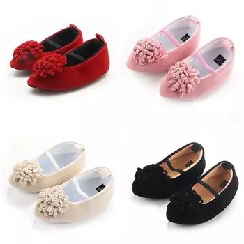 Кожаные ходунки с бантиком для маленьких девочек, Нескользящая обувь на мягкой подошве, туфли на шнуровке для кроватки 12