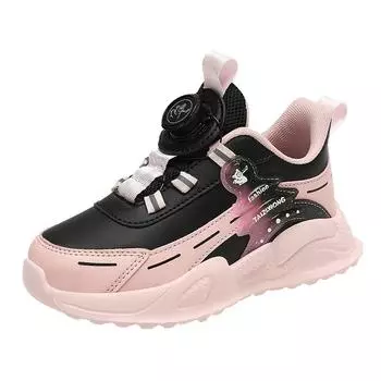 Кожаные кроссовки для девочек, массивная подошва, легкие школьные туфли для девочек, нескользящие, удобные, повседневные кроссовки для ходьбы, бега 29