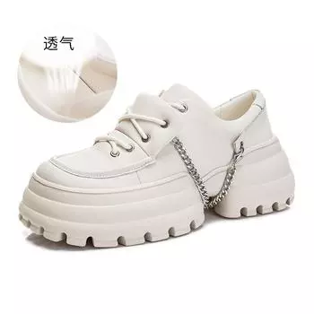 Кожаные кроссовки на пенопластовой подошве женские 2025 весна новая платформа спортивная обувь обувь для девочек женская универсальная повседневная обувь 35