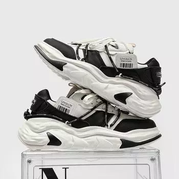 Кожаные кроссовки унисекс для папы, мужские INS Trend, универсальная спортивная обувь на платформе, женская высококачественная уличная прогулочная обувь 36