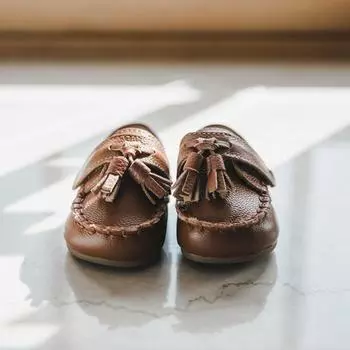 Кожаные лоферы унисекс Baby Jam Marco Brown-A009A 200