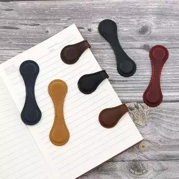 Кожаные магнитные закладки, винтажные мотивационные, сильная адсорбция, маркер для текстовой книги, клип для любителей книг синий