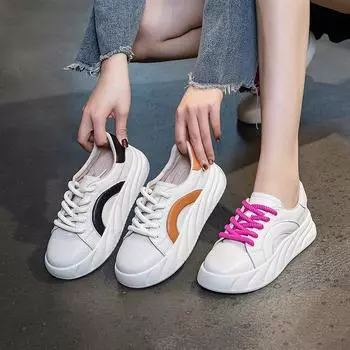 Кожаные маленькие белые туфли повседневные одинарные туфли 35 чёрный