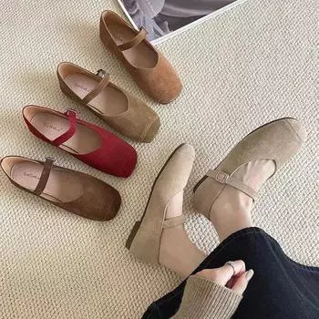 Кожаные модные туфли Мэри Джейн Одиночные туфли 35 абрикосовый