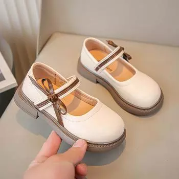 Кожаные мокасины для девочек, школьная вечеринка для девочек, обувь Мэри Джейн для девочек, ортопедическая обувь, подарок на Рождество и день рождения EU:27 чёрный
