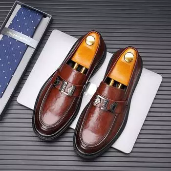 Кожаные мокасины мужские повседневные туфли деловые брендовые мужские мокасины дышащие туфли для вождения высшего класса люкс мужские итальянские 38