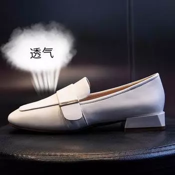 Кожаные мокасины женские 2025 весна новые женские туфли в британском стиле кожаные туфли женские повседневные туфли с одной педалью женские туфли 35