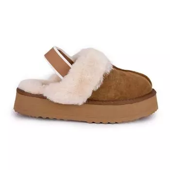 Кожаные мюли на подкладке и резинке Женский KELARA 38 коричневый