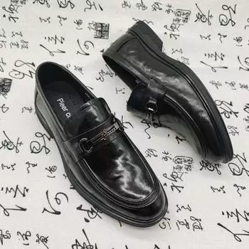 Кожаные мужские кожаные туфли, классические туфли, черные, на шнуровке, мужские туфли, деловые 78116 38 чёрный