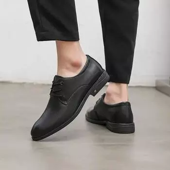 Кожаные мужские кожаные туфли, классические туфли на шнуровке, мужские туфли на все времена года, повседневные кожаные туфли 828 2508-1 38 чёрный
