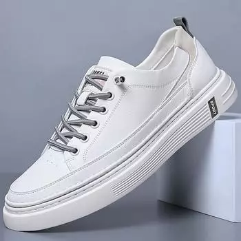 Кожаные мужские кроссовки 2024 года, новейшая повседневная мужская обувь, модные кожаные полуботинки, люксовый бренд, обувь для скейтбординга 42