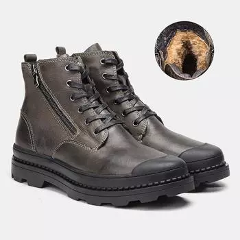 Кожаные мужские повседневные ботинки Martin, флисовые ботинки Tooling, одинарные ботинки из коровьей кожи 39
