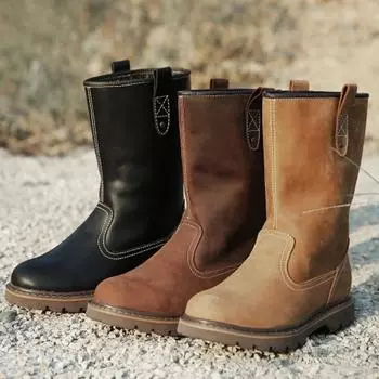 Кожаные мужские сапоги Высокие сапоги Ботинки Martin из коровьей кожи Мужские уличные монгольские сапоги Сапоги для верховой езды Ковбойские сапоги Дышащие рыцарские сапоги 36