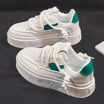 Кожаные мужские туфли Design Sense Niche Elevator Shoes Мужские универсальные белые туфли с толстой подошвой Повседневные студенческие туфли для скейтбординга Модная обувь 39