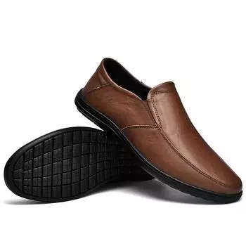 Кожаные мужские туфли для отдыха, прогулки, балетки, повседневные туфли без застежек, формальные мокасины, мужские мокасины, минималистичные мужские туфли для вождения, кроссовки ручной работы 38