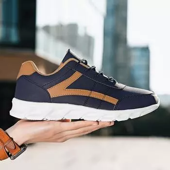 Кожаные мужские туфли кроссовки трендовая повседневная обувь дышащие кроссовки для отдыха мужские нескользящая обувь мужская обувь для скейтбординга 39 синий