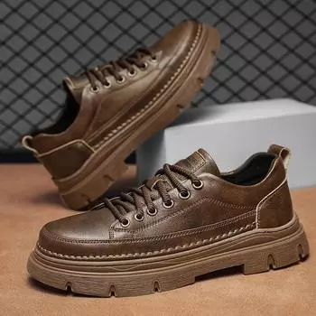 Кожаные мужские туфли. мужские повседневные деловые кожаные туфли мужские модные туфли дерби на шнуровке мужские легкие удобные для вождения на открытом воздухе 39
