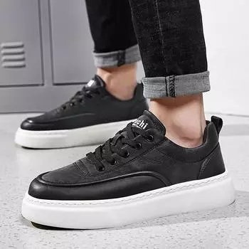 кожаные мужские туфли на шнуровке черные деловые туфли дышащие повседневные туфли для улицы удобные кроссовки для ходьбы мужские туфли на плоской подошве 39