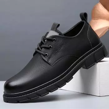 Кожаные мужские туфли на шнуровке, повседневные походные туфли на мягкой подошве, черные мужские оксфорды Zapatillas Hombre 6.5