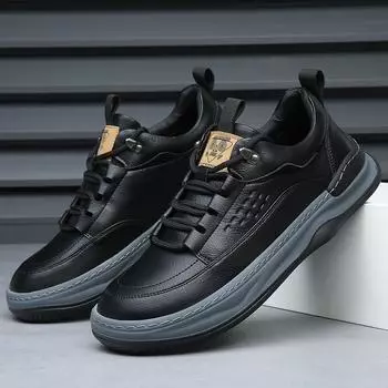 Кожаные мужские туфли оксфорды на шнуровке Мужская обувь на низком каблуке Официальная обувь Мужская дышащая обувь Мужские кроссовки для прогулок на открытом воздухе 6.5