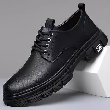 Кожаные мужские туфли с низким верхом в британском стиле, кожаные туфли для мужчин, модные универсальные туфли для сноуборда, повседневная обувь для мужчин 38